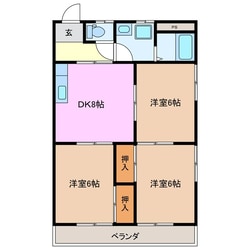 高茶屋駅 徒歩15分 2階の物件間取画像